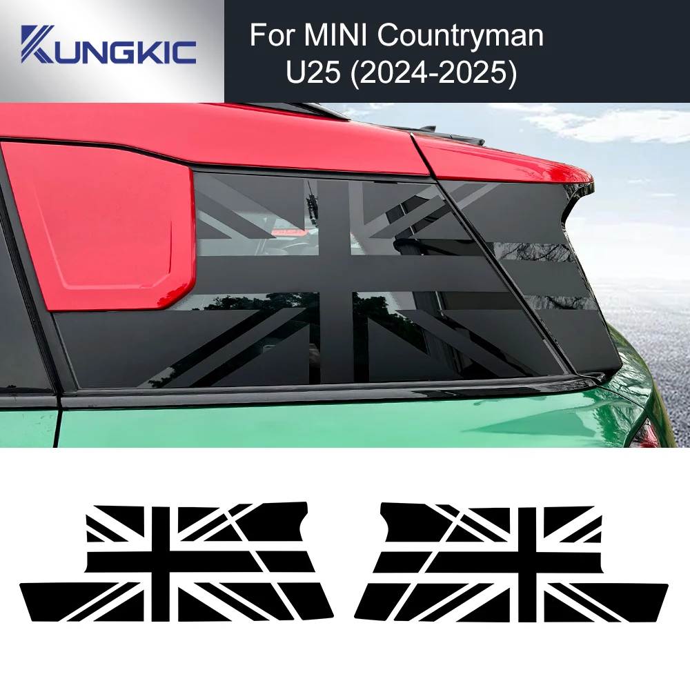 

For MINI Countryman U25 2024 2025 Car Window Sticker Vinyl Grey Union Jack Decal Rear Side Windows Decoration Auto Tuning