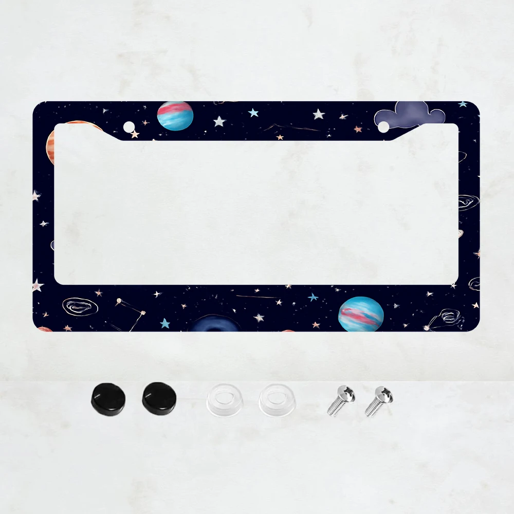 

1PC 2-Hole License Plate Frame, Aluminum, 6x12 Inches, with Screws, American Standard Size, Retro Novelty Car Decoration Gift