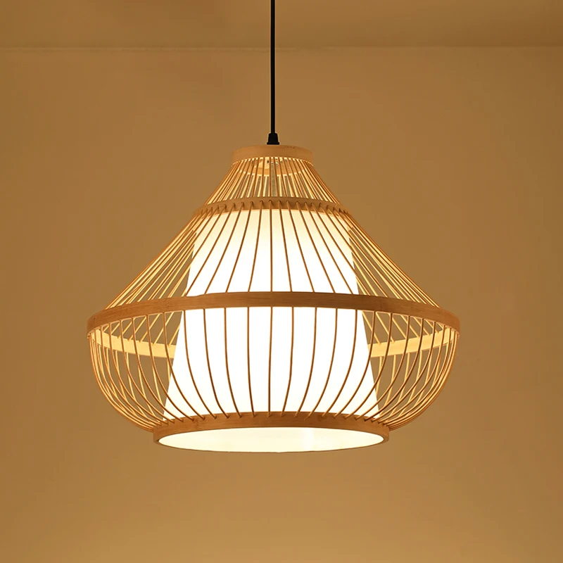 Chinese style handmade led bamboo chandelier kitchen bedroom Hotel Garden decoration pendant lamps