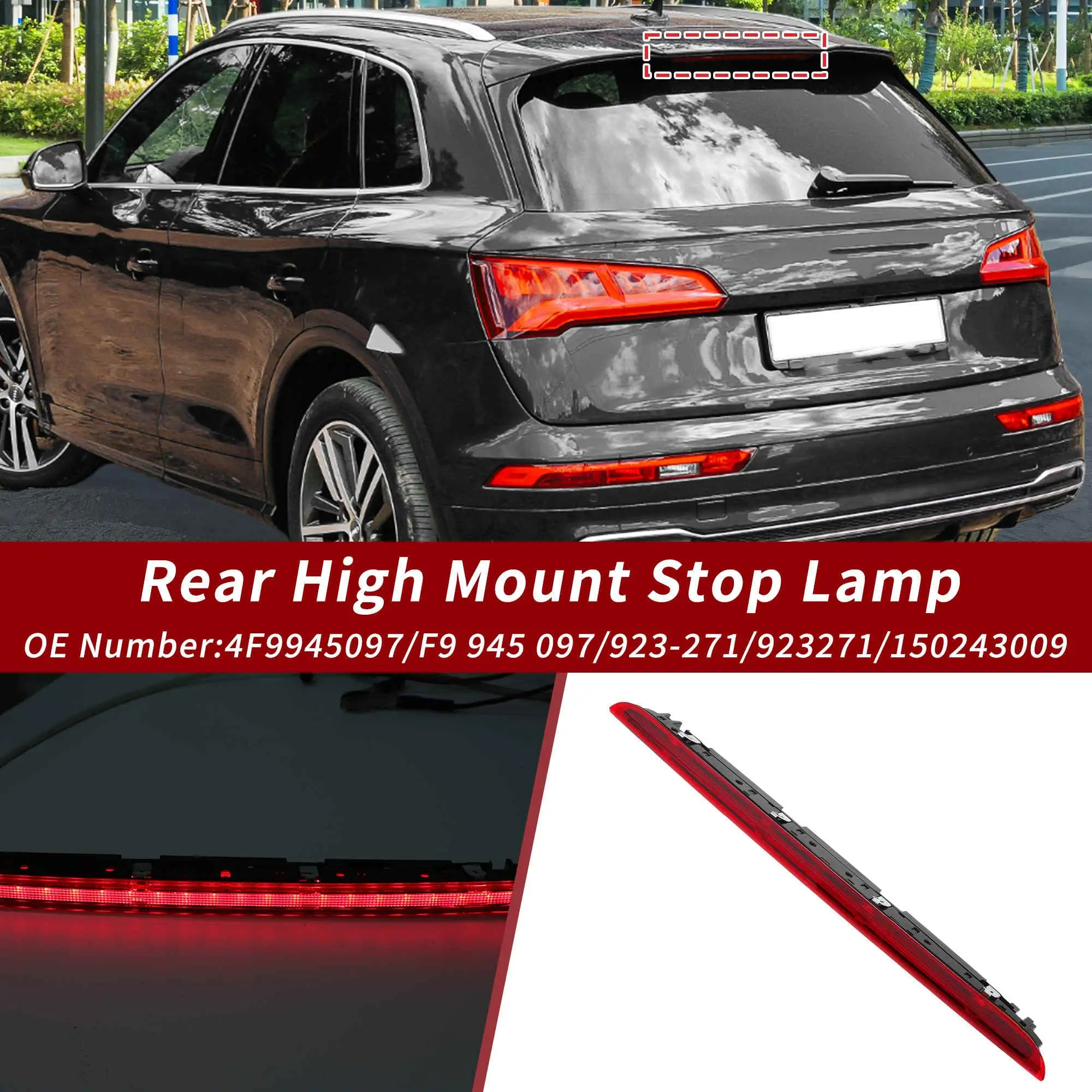 Car Red LED Brake Light High Additional Third 3rd Brake Light High Mounted Stop Lamp For Audi A6 AVANT S6 C6 2005-2011 4F9945097