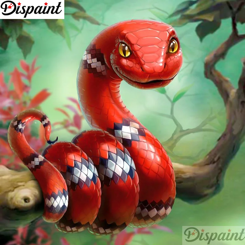 

Dispaint Full Square/Round Drill 5D DIY Diamond Painting "Animal snake scenery" 3D Embroidery Cross Stitch 5D Home Decor A12418