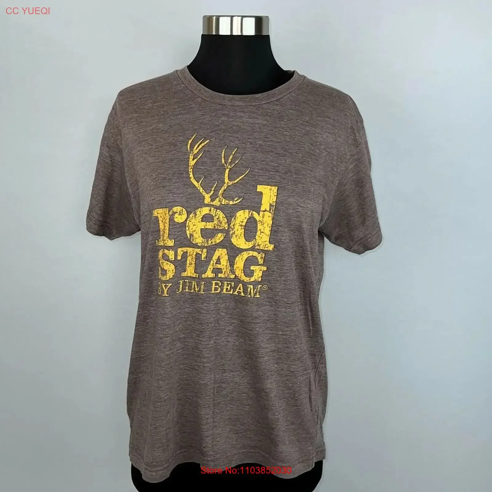Camiseta Jim Beam Red Stag Whiskey para mujer, estilo vintage lavado, ropa de calle a la moda, transpirable, versátil, unisex, elegante y suave.