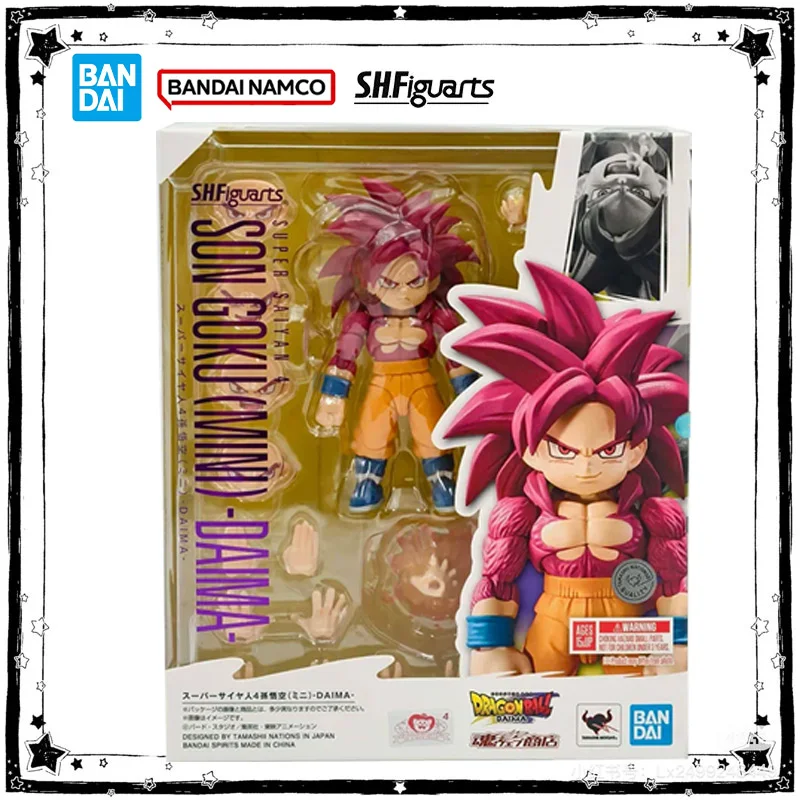 

Bandai Genuine Dragon Ball SHF Goku Super Saiyan 4 Daima Action Figure High Poseability Collectibles Anime Figures Toys Boy Gift