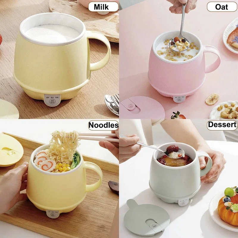 500ml Mini Electric Kettle Office Smart Health Cup Heating Cup Multi-function Electric Stew Cup Home Hot Milk Thermos Cup 220V