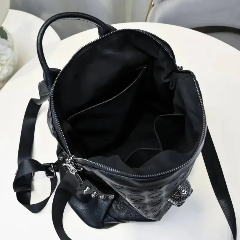 All Match Skull Rivet Students Schoolbags Vintage Casual Travel Backpack Japanese Punk Y2k Aesthetic Ins Backpacks Women Trendy