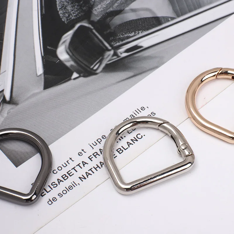 D-shaped Spring Ring 5PCS Multicolor D Ring Spring Key Hooks Keyring Clip Buckles for Keychain Hardware Pets Collar Accessories