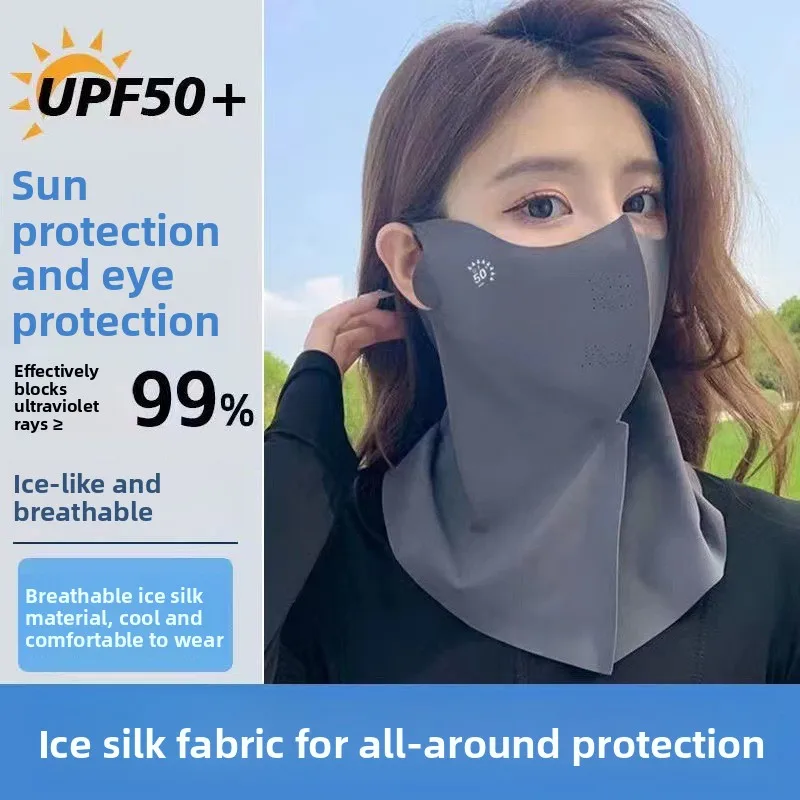 

2026 New Sunscreen Mask for Women with High Beauty, Ice Silk, Summer UV Protection, Eye Protection, Breathable