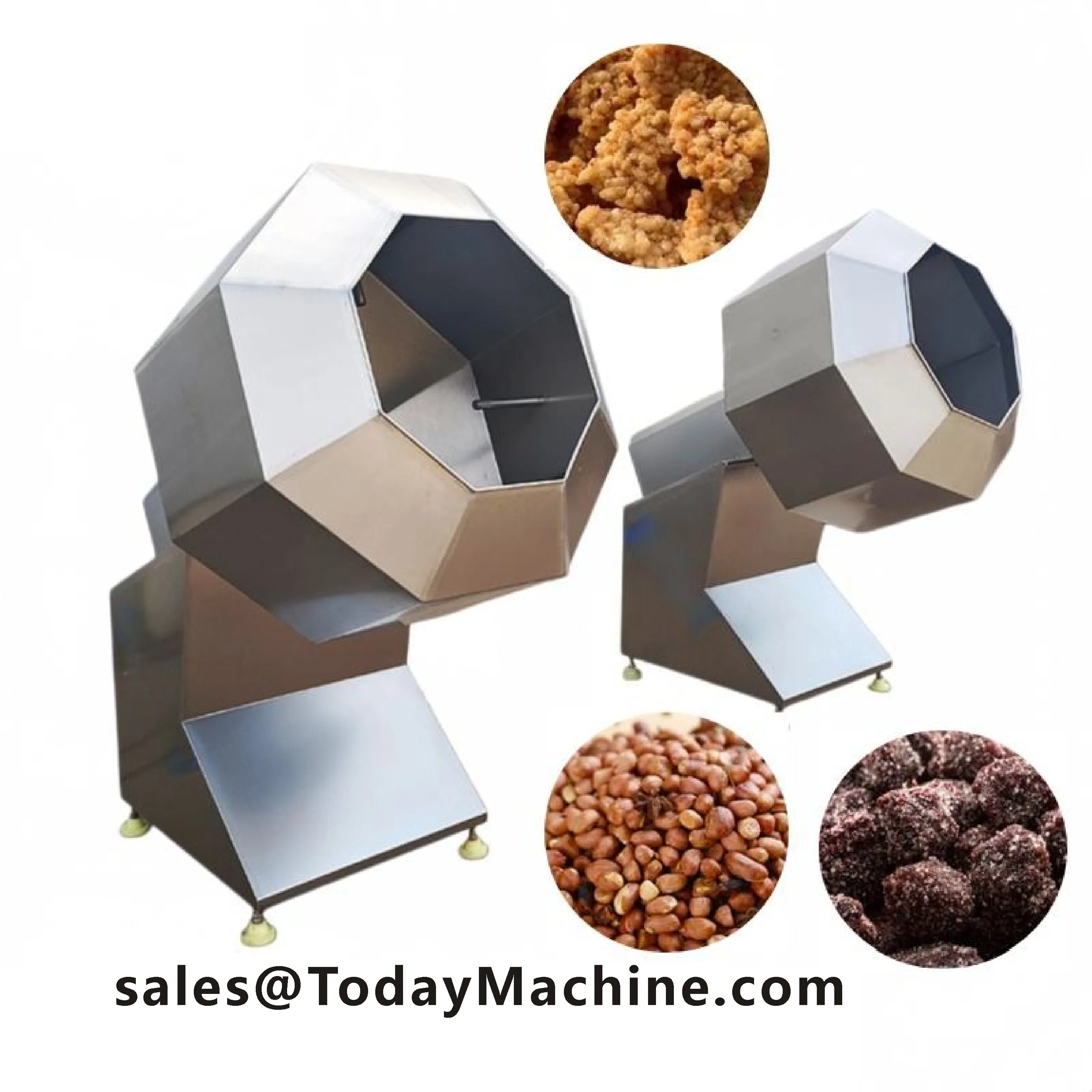 Commercial Drum Potato Chips Fried Food Snacks Spice Seasoning Mixing Octagonal Flavoring Machine