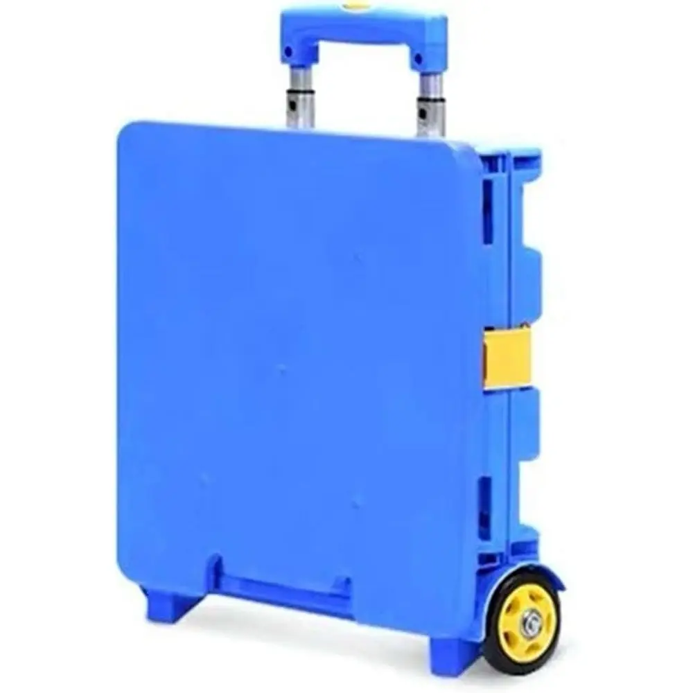 

Складная тележка для покупок на колесах с ручкой, вместимость 65 л, сине-желтая