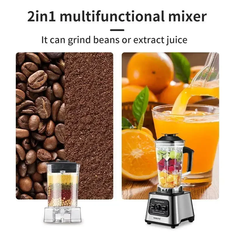 Houselin Professional Smoothie & Food Processing Blender, 6000-Watts, 3 Functions -for Frozen Drinks, Smoothies, Sauces, & More