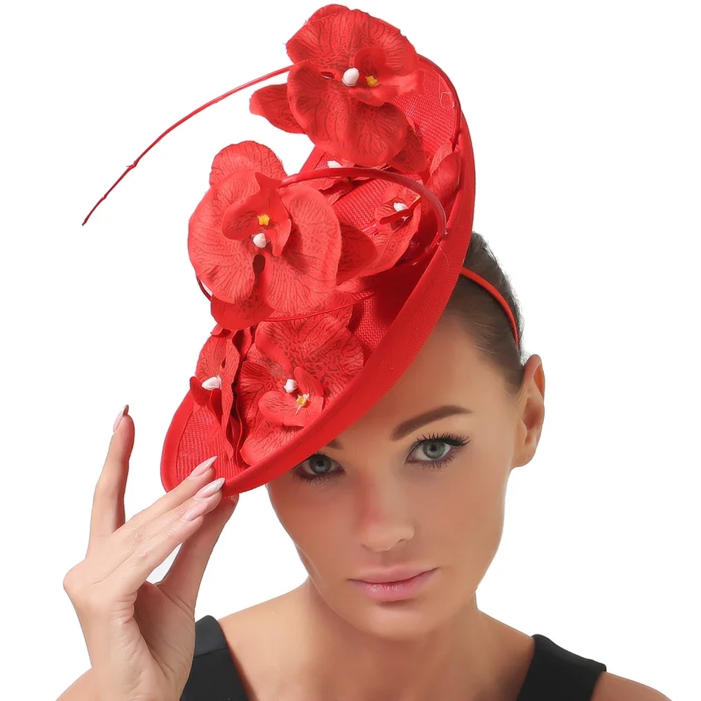 Kentucky Derby Tea Party Sinamay Flowers Fascinator Hat Wedding Church Oversized Racing Season Photography Headwear