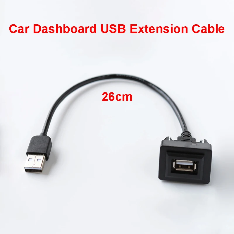 1PCS Car Dashboard USB Extension Cable USB Male To Female Extension Cable Adapter For Toyota Vios Ralink For Camry For Corolla