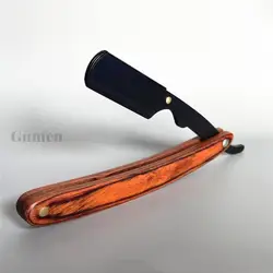 Red Colored Wood Handle Hair Razor And Blades Men Shaving Barber Tools Folding Shaving Knife Stainless Steel Straight Razor