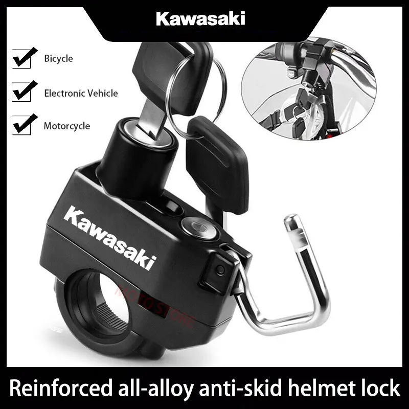 

For Kawasaki Universal Motorcycle Helmet Lock Scooter Bike Handlebar Mount Portable Helmet Anti-Theft Security Metal Locks with