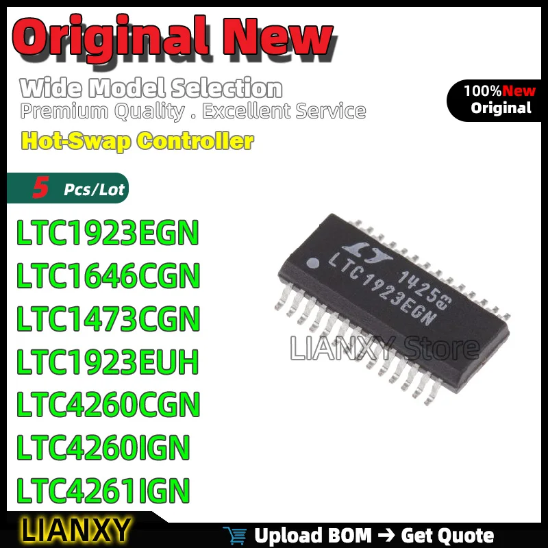 

5pcs SSOP-28 LTC1923EGN LTC1646CGN LTC1473CGN LTC1923EUH LTC4260CGN LTC4260IGN LTC4261IGN Hot-Swap Controller New Original