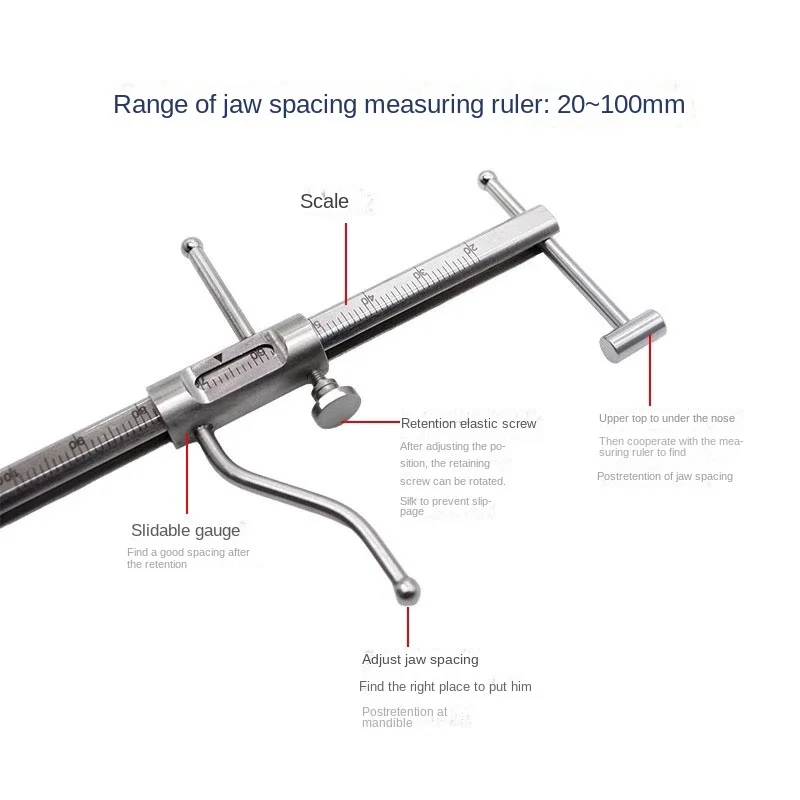 Imagem -05 - Vertical Dental Medição Régua Medição Distância Inlay Crown Digital Vernier Caliper Osso Rio Espessura Implante