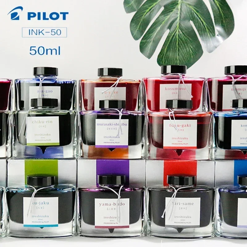 

PILOT Colorful Fountain Pen Iroshizuku INK-50 - 50ml Steel Non-carbon Ink for Calligraphy, Office & School