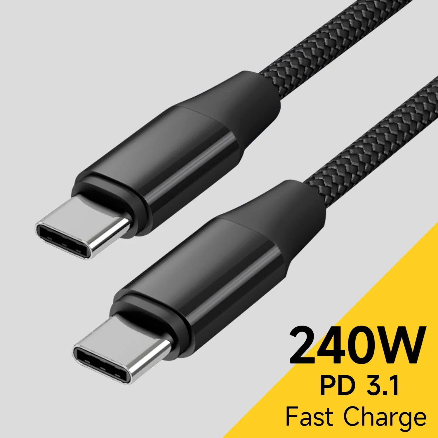 

PD 240W Type C to Type C Cable Super Fast Charging USB C Data Cord for Laptop Tablet Macbook iPhone 15 Dell PS5 Switch