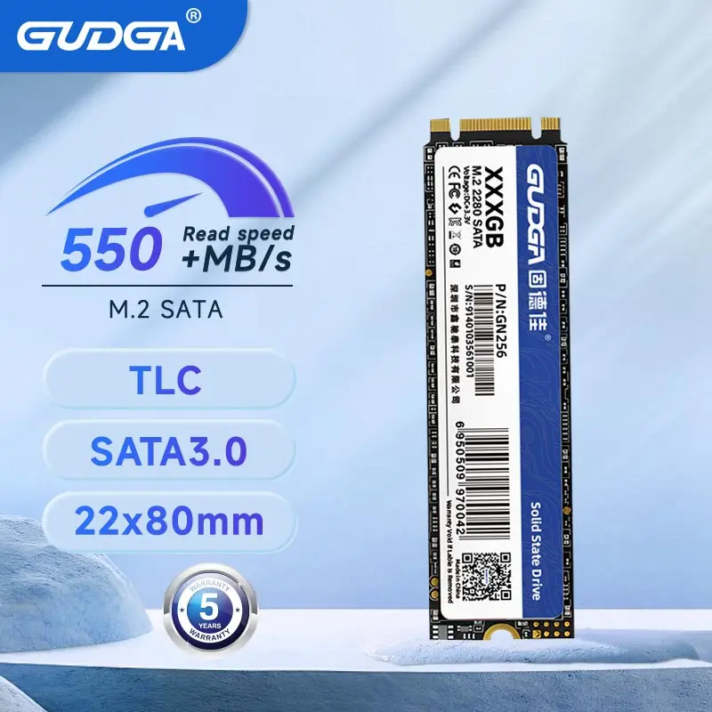 GUDGA M.2 NGFF SATA SSD 1TB 2TB 64GB 128GB 256GB 512GB Ssd M2 SATA 2280 HDD Hard Drive SSD Drive for Laptop Computer Accessories