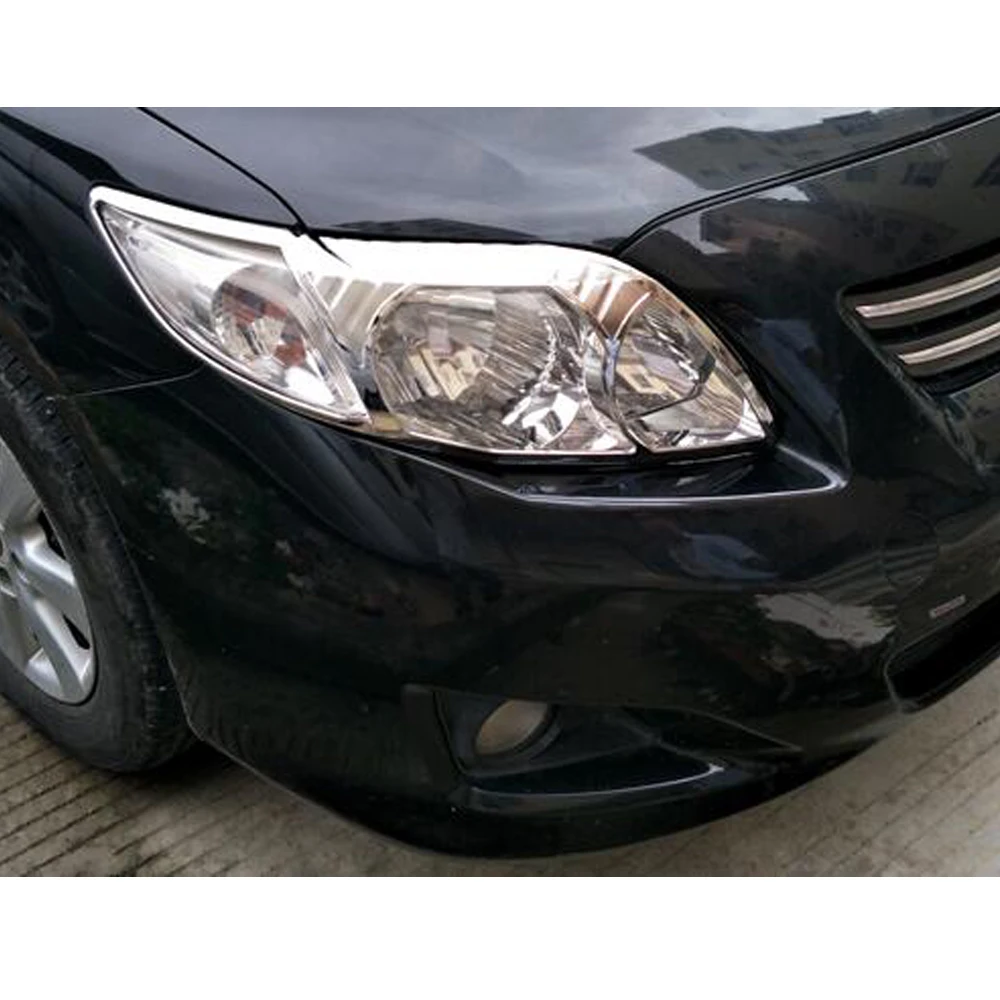 Car Front Head Light Lamp Frame Stick ABS Chrome Cover Trim Stick Frame For Toyota Corolla Altis 2008 2009 2010 2011 2012 2013