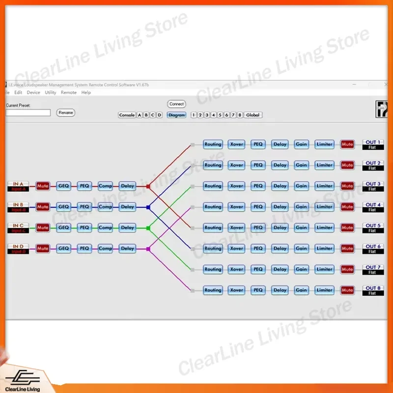 DP408 192KHz High Resolution Digital Audio Processor 4 In 8 Out Signal Management System Professional Sound Equipment OEM ODM