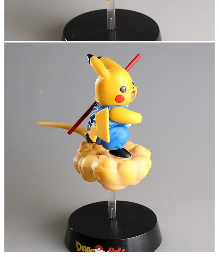 Pokemon Pikachu Chibi Flying Figurine Cute Car Dashboard Decoration Plush Toy Gift Collectible Home Decor Item