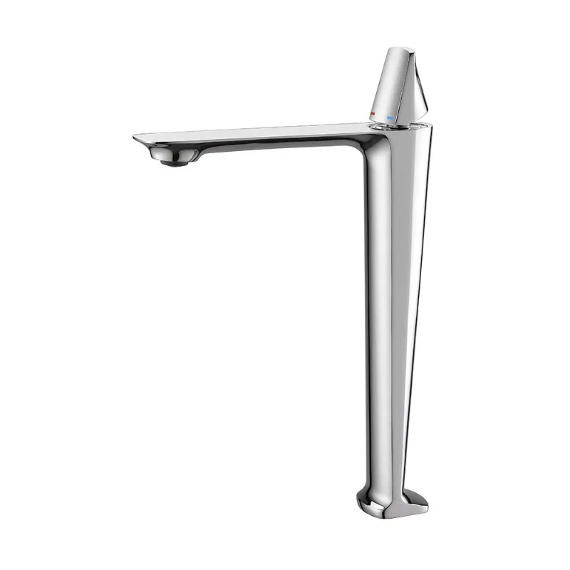 

Cross-border basin faucet, all-copper gun gray, hot and cold mixed with water, high single-hole bathroom cabinet, washbasin,