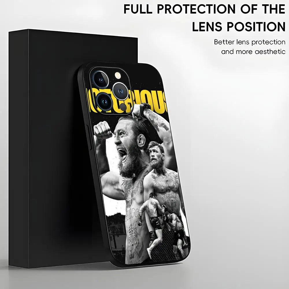 c-Conor McGregor Phone Case For iPhone 15 14 13 12 11 X XR XS XSMAX 8 7 Plus Mini Pro Max Soft Black Phone Cover