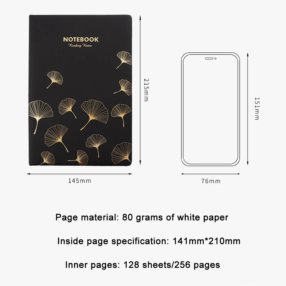 (Free Logo Engraving) A5 Notebook with Buckle for Students, Thick Notepad, 128 Sheets, 256 Pages, Business Meeting Minutes