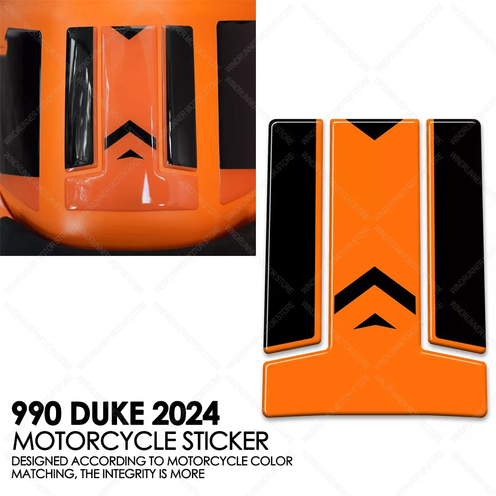 For 990 Duke 990Duke 2024 Motorcycle Accessories Motorcycle Tank Pad Sticker Protector 3D Resin Sticker