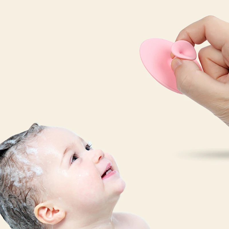 2Pcs Newborn Baby Hair Silicone Shampoo Brush Boys Kid Shower Brush Head Hair Massage Brushes Wipe Baby Infant Care Accessories