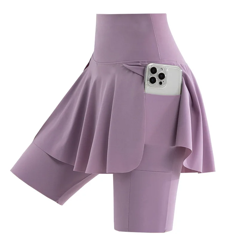 Saia de Yoga Plus Size para Esportes, Calças Justas de Fitn para Corrida, Saia Curta de Cintura Alta Extra ande para Mul...