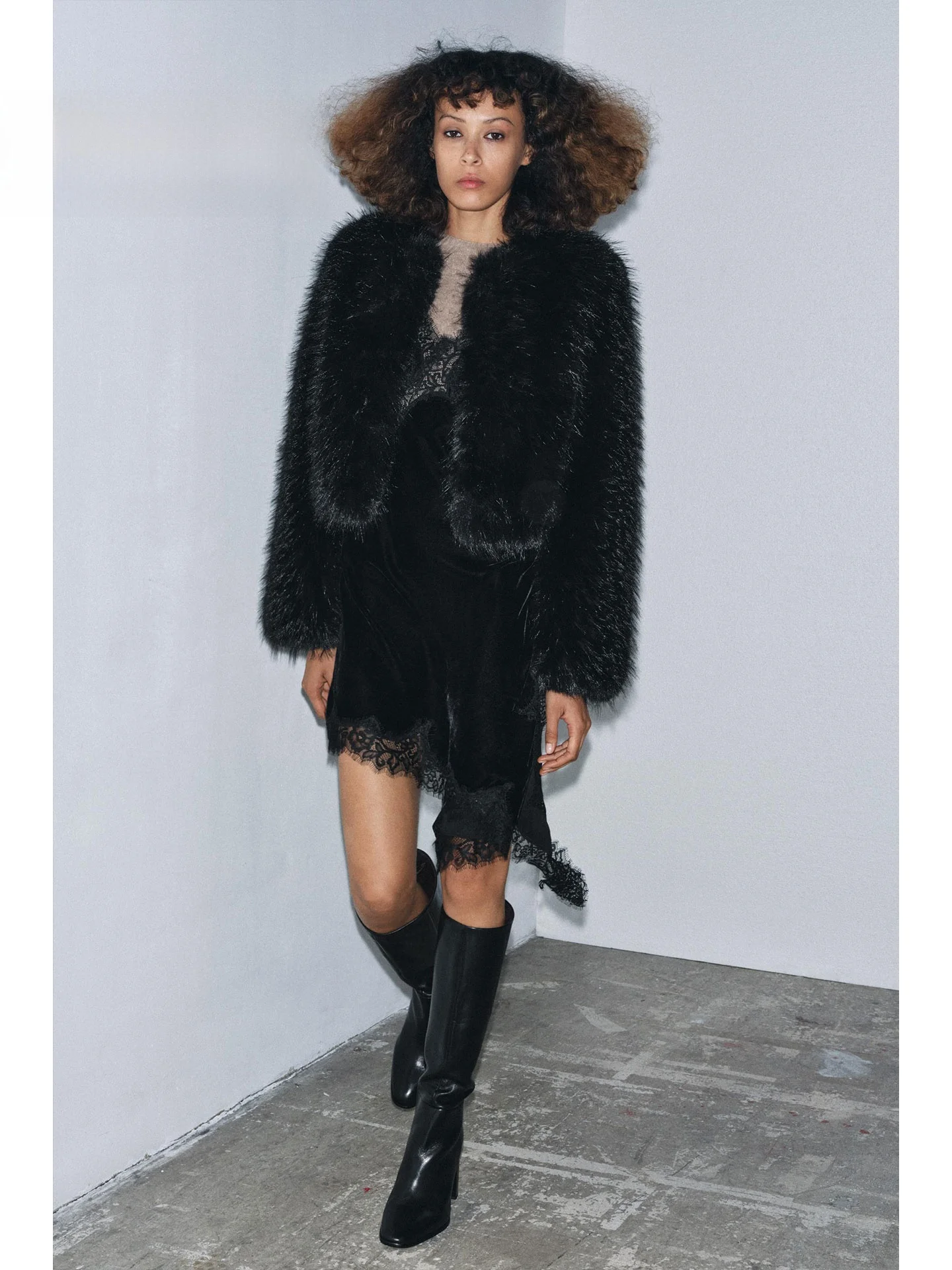 

Furry Artificial Fur Jaet Women's High-End Feelings Autumn Winter New Sle Casual Sle Long Sve ort Coat for Ladies