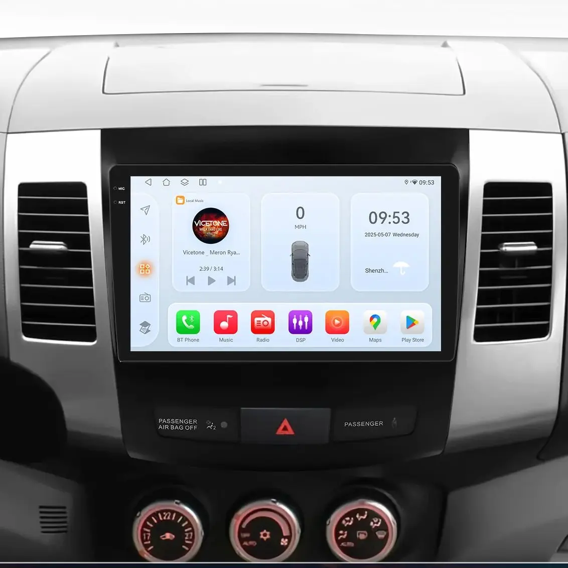 Hizpo AI Android 14 Autoradio für Citroen C-Crosser für Peugeot 4007 für Mitsubishi Outlander Carplay 4G GPS von Snapdragon 6115