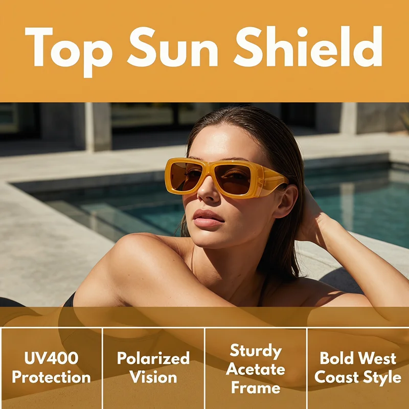2026 Neue Mode Übergroße Quadratische Y2K Sonnenbrille für Damen Luxusmarke Schwarze Punk-Sonnenbrille für Herren Coole Hip-Hop-Sonnenbrille für Draußen – Detail 1