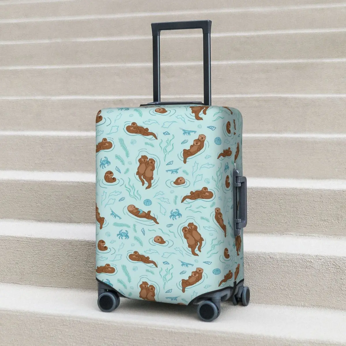 

Otter Fun Light Suitcase Cover Protection Elastic Travel Luggage Protector Covers for 18-32 Inch
