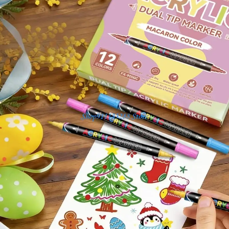 

G88D Ручки-кисти с мягкими кончиками кистей для детей, рисования и рукоделия, двухцветные пастельные художественные ручки, для