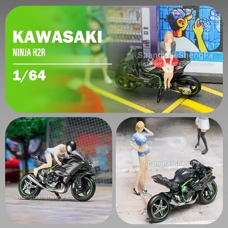 1:64 scale kawasaki ninja h2r racing super motorcycle alloy diecast model bike mini pocket size kids boys toy collection gift