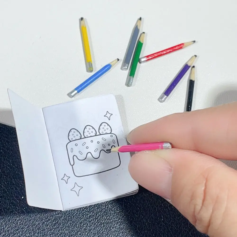 الإبداعية محاكاة دمية أقلام الرصاص التظاهر اللعب دراسة المشهد أقلام رصاص ملونة صغيرة اللعب منزل 1:12 قلم مصغر ديكور المنزل