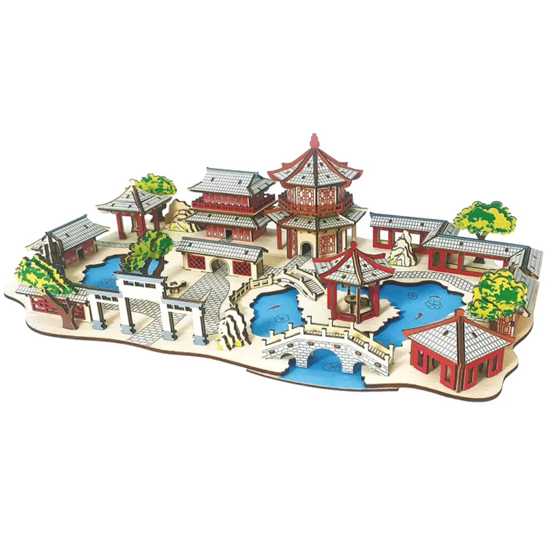 Chinese Architecture 3D Wooden Puzzle Temple Of Heaven Wood Building House Model Toys For Children Hall of Supreme Harmony