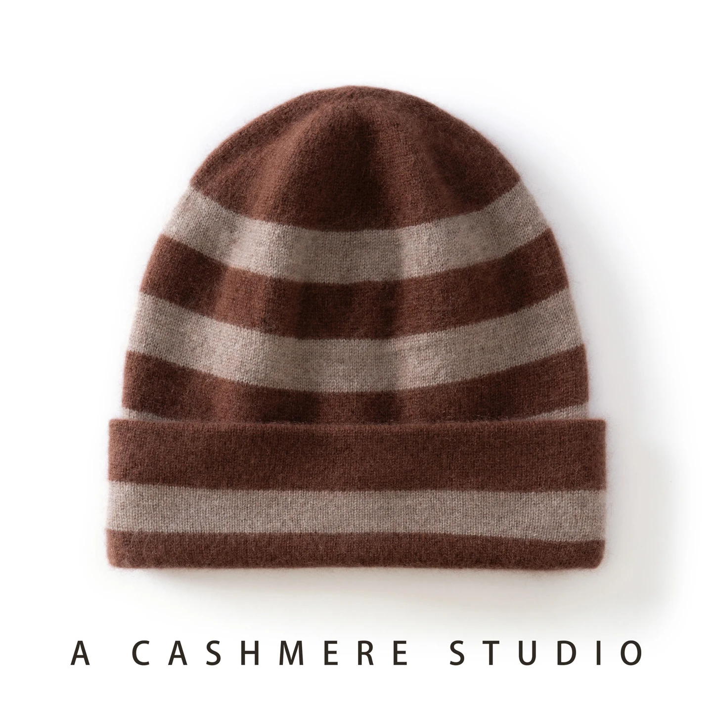 

MERRILAMB 100% качественные кашемировые шапки, шапки для женщин, зимние повседневные теплые 2-слойные утолщенные вязаные полосатые кашемировые шапки унисекс