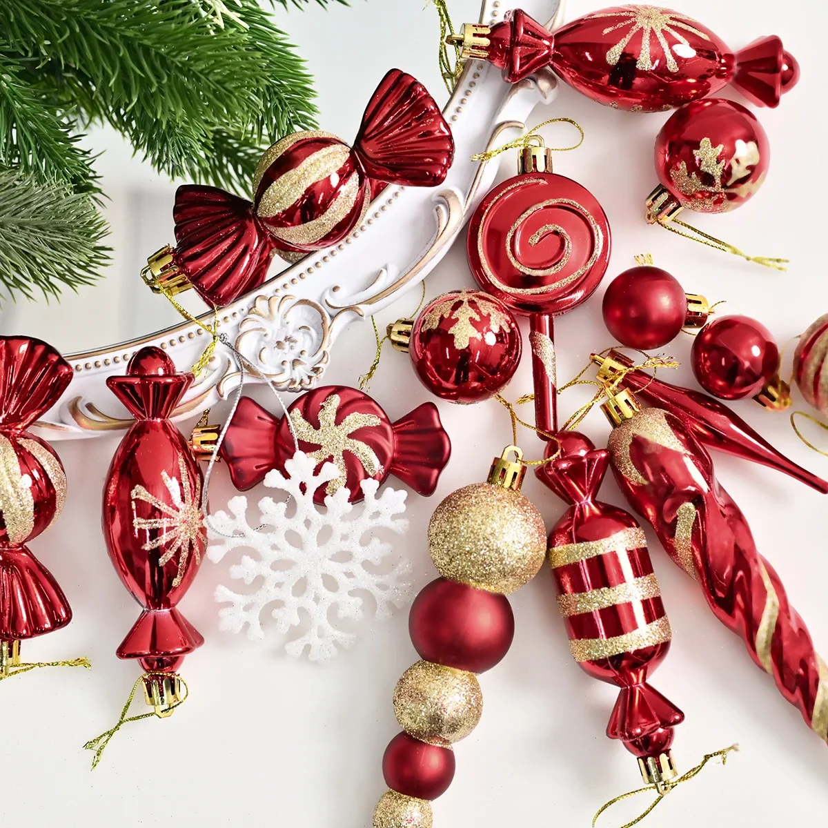 New Christmas Ball 120pcs Painted Gift Box Festive Party Christmas Tree Christmas Set Ornaments