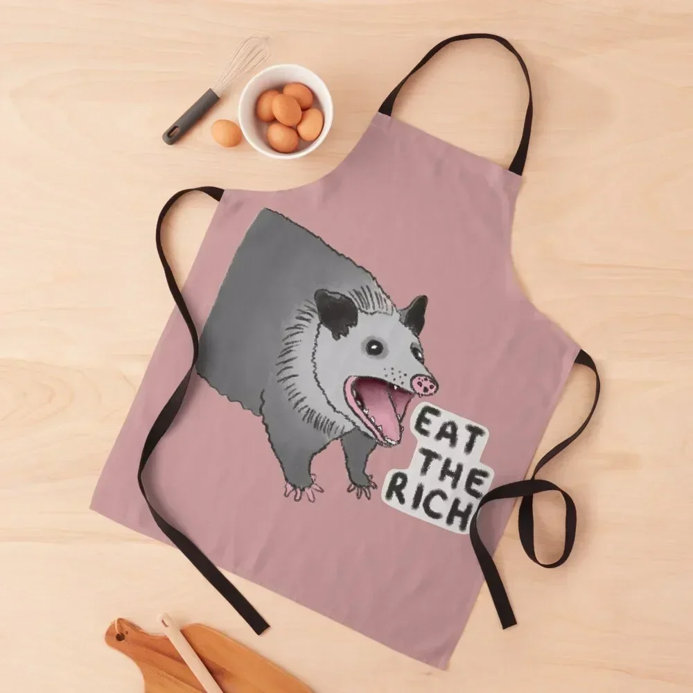 

Eat the Rich Possum Apron kitchen item beauty master Waterproof barber uniform Apron