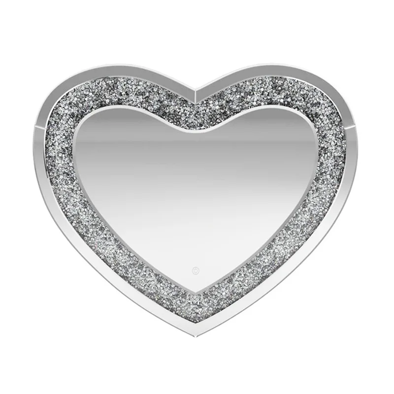 

Heart-shaped bathroom mirror toilet wall-mounted comb makeup mirror clubhouse hotel model room decorative mirror 2115