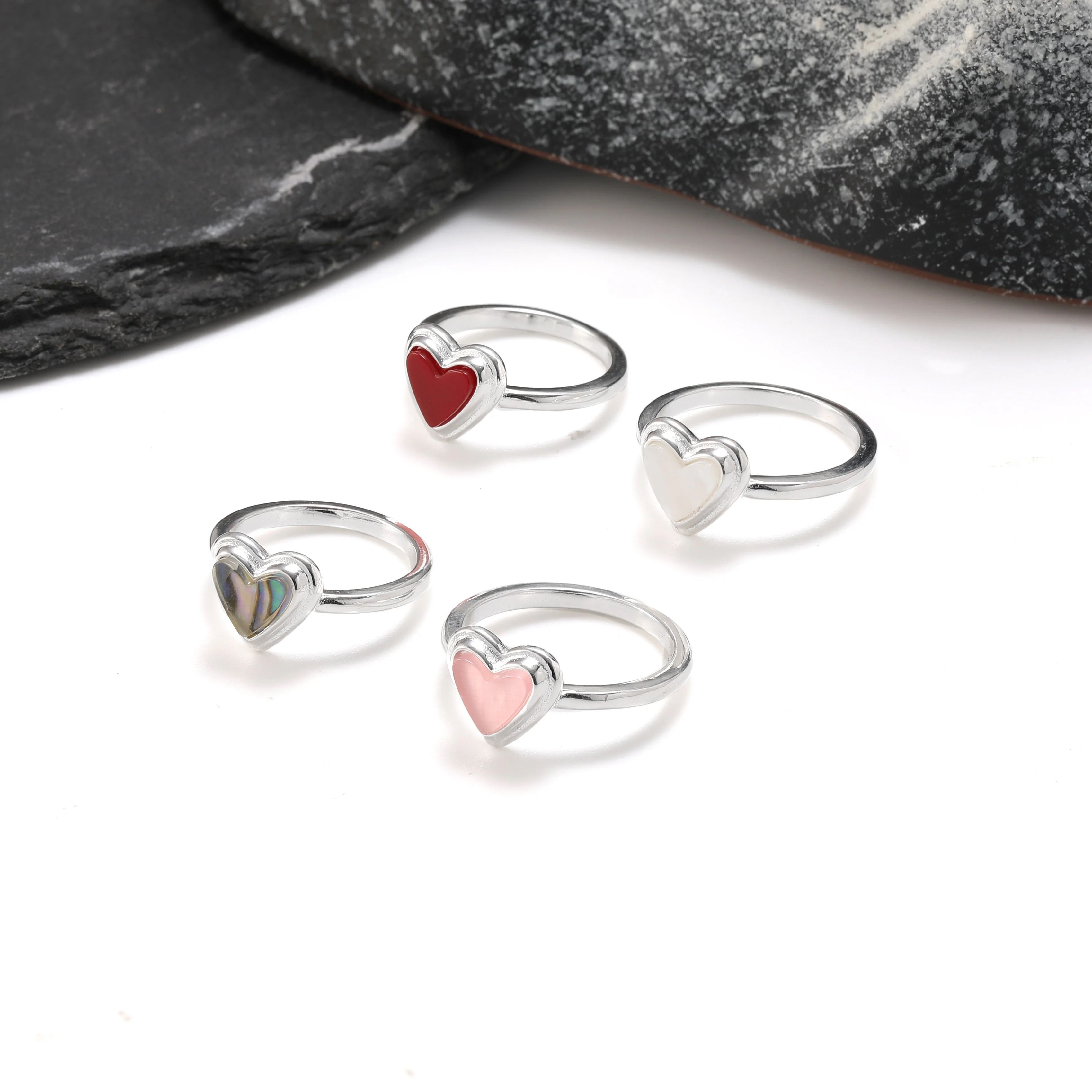 

R036 genuine 925 sterling silver fashionable and exquisite Sweetheart Gemstone Ring