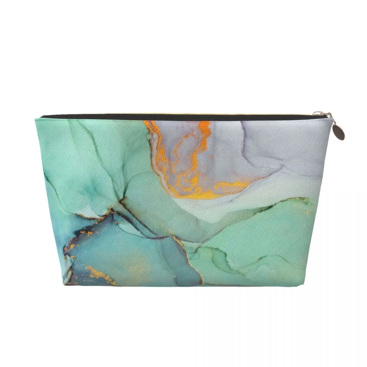 Custom Luxury Blue Abstract Texture Marble Pattern Makeup Bag for Women Travel Cosmetic Organizer Fashion Storage Toiletry Bags