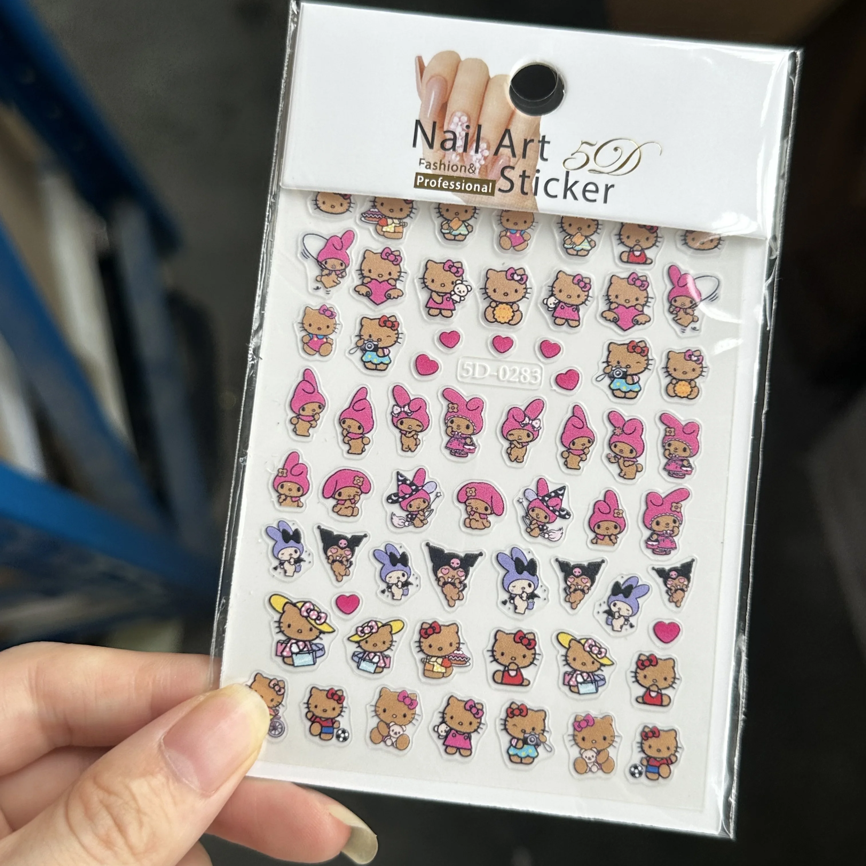 2/3 pièces hawaïenne sirène Hello Kitty autocollant pour ongles noir peau épicé fille Hello Kitty ongles décalcomanies Bikini bronzage Kitty Nail Deco