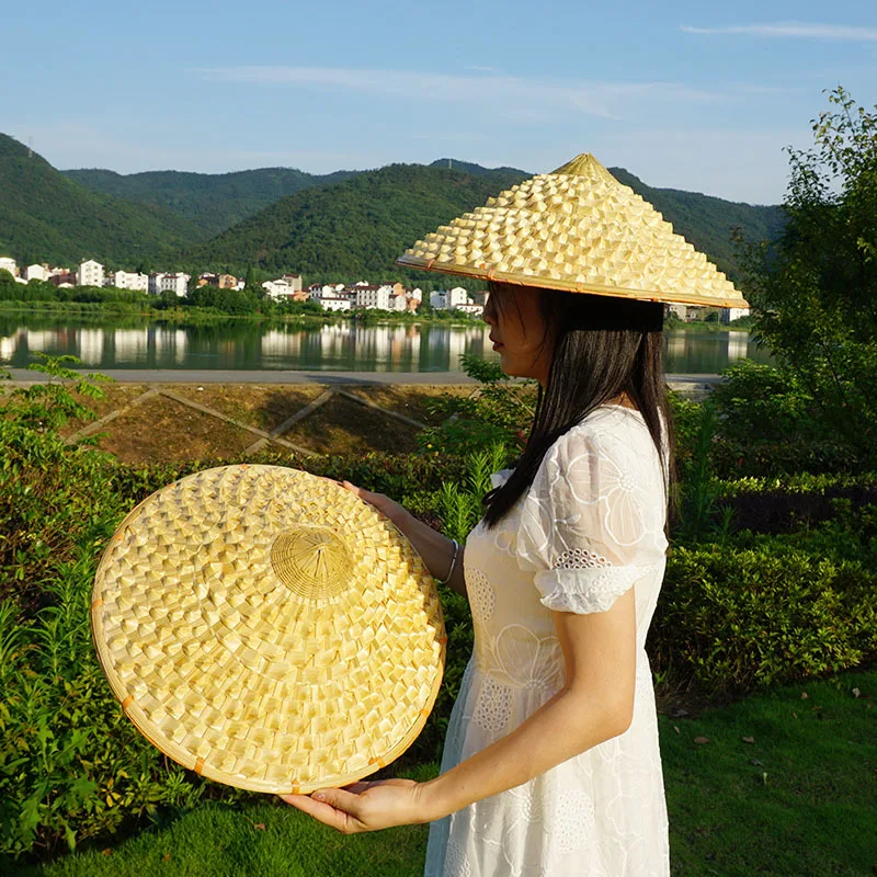 

New Fashion Traditional Handmake Bamboo Sun Hat Traditional Design Lightweight Breathable Perfect For Outdoor Work Fishing Caps