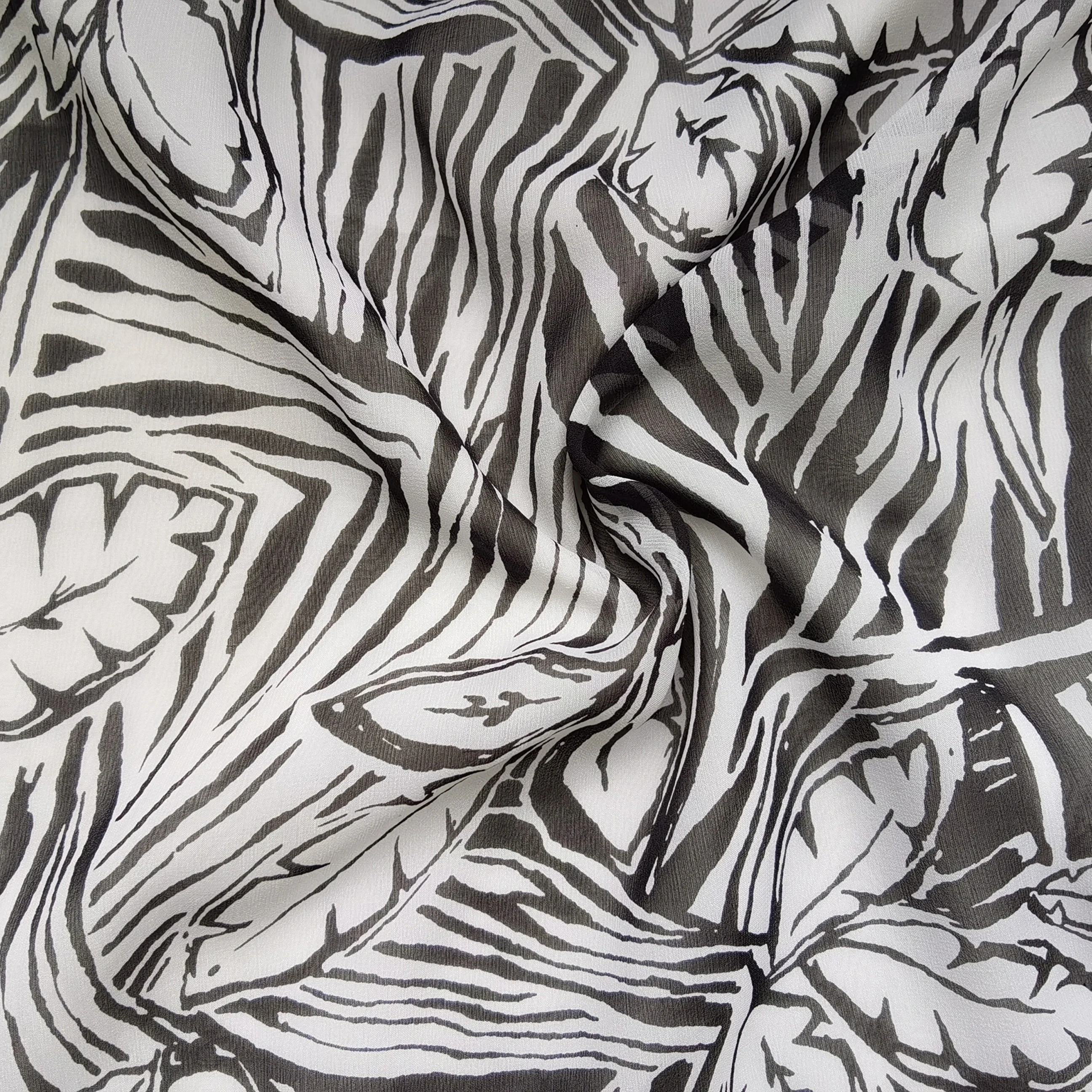 Mulberry Silk Georgette 54\'\' Wide By Meter Black White Hawaii Silk Fabric Natural