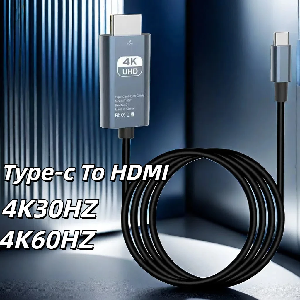 New USB C to HDMI Cable 4K@60HZ/30HZ Type-C to HDMI Cable Ultra High Speed Adapter Cable For HUAWEI Xiaomi Smartphone Tablet